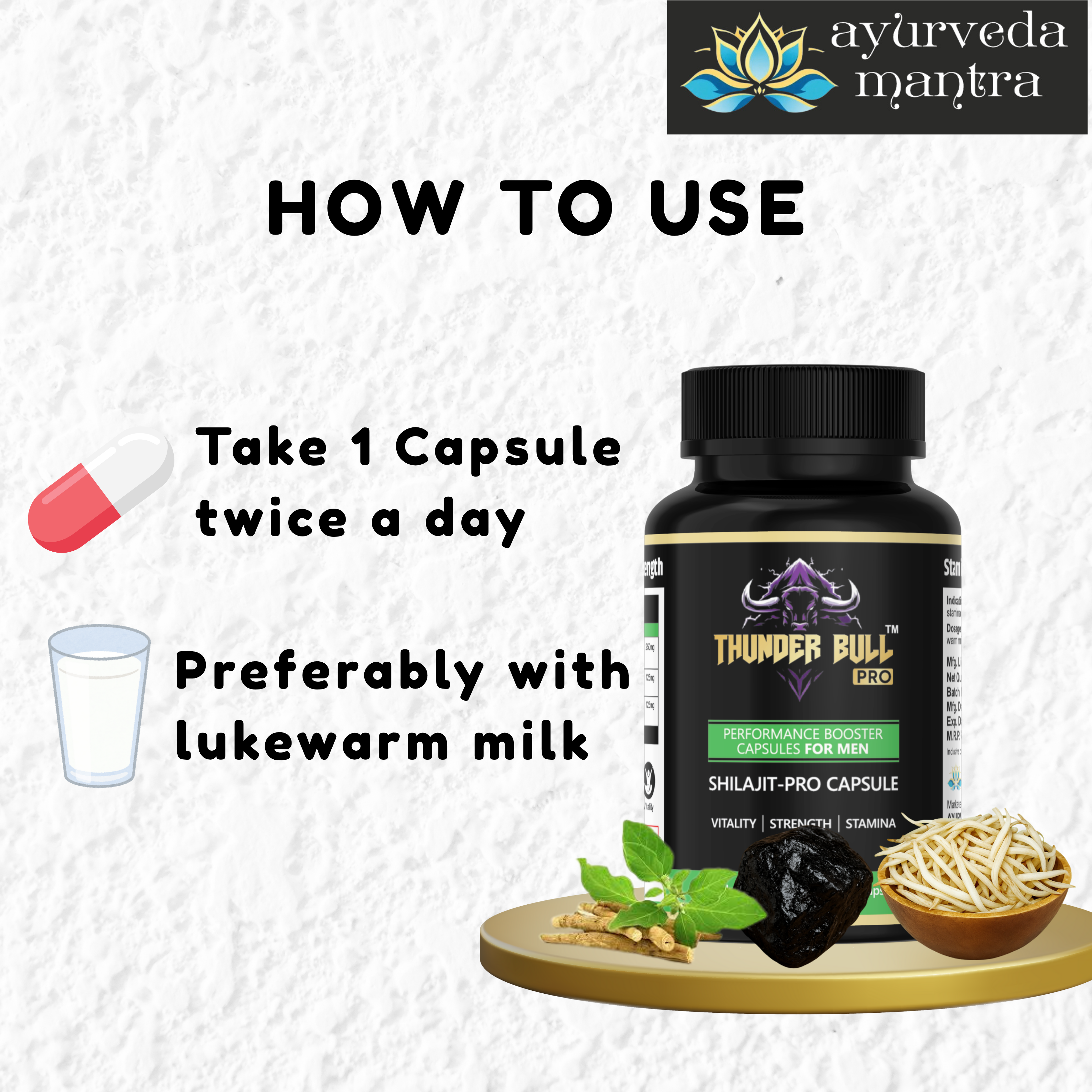 Thunder Bull PRO: Shilajit-Pro Performance Booster Capsules for Men