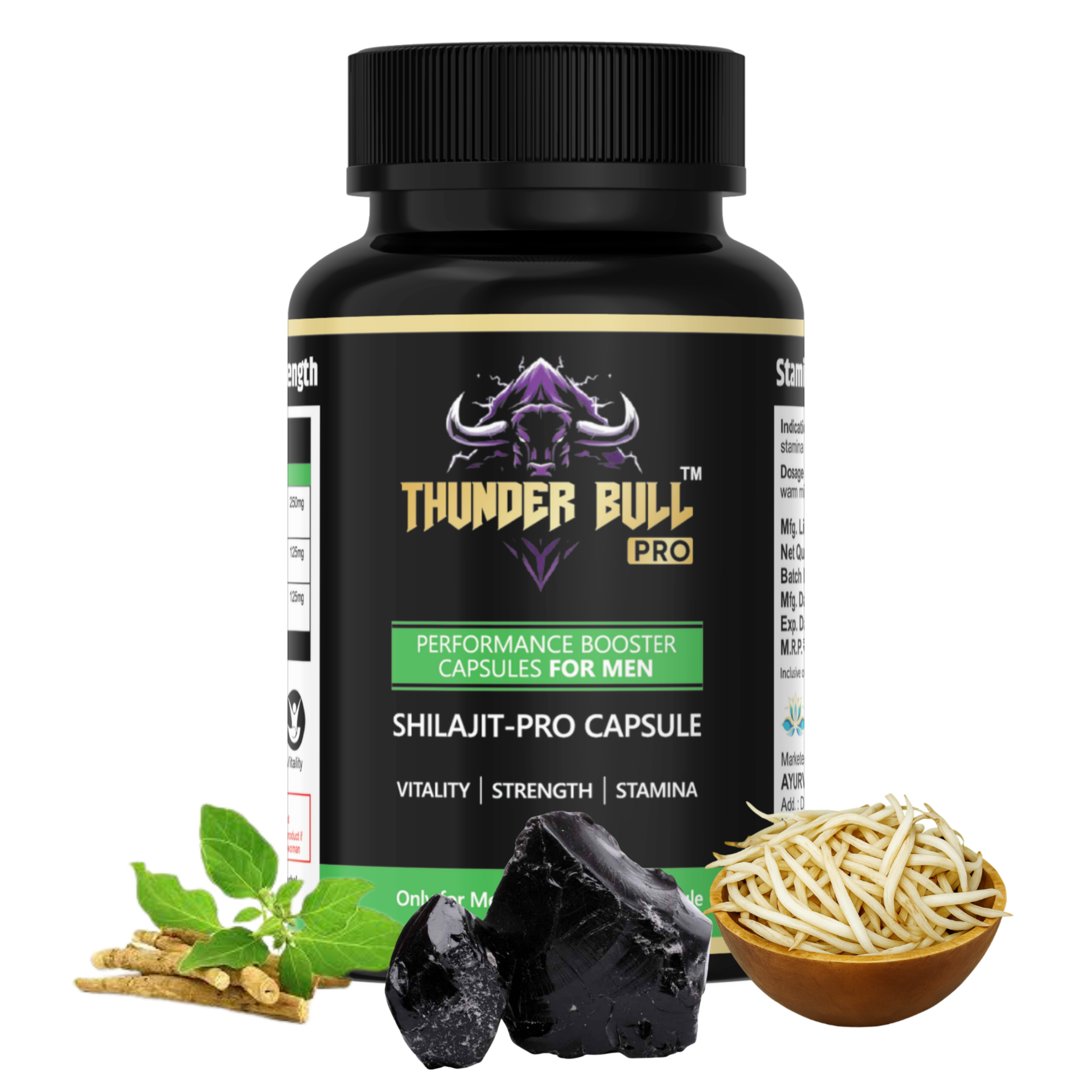 Thunder Bull PRO: Shilajit-Pro Performance Booster Capsules for Men