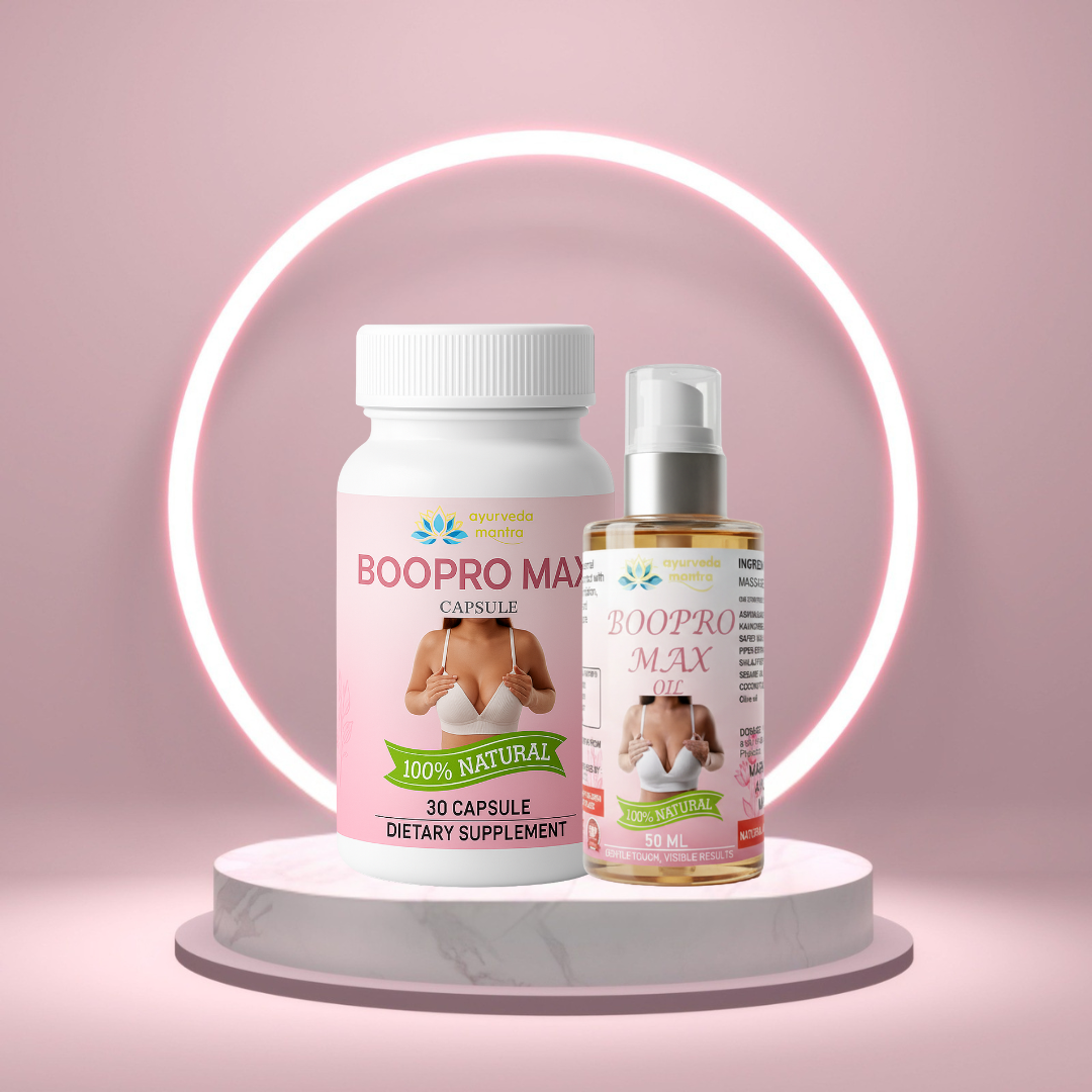 Boopro Max: The Ultimate Natural Breast Firming & Enhancement Kit (Capsule + Oil)