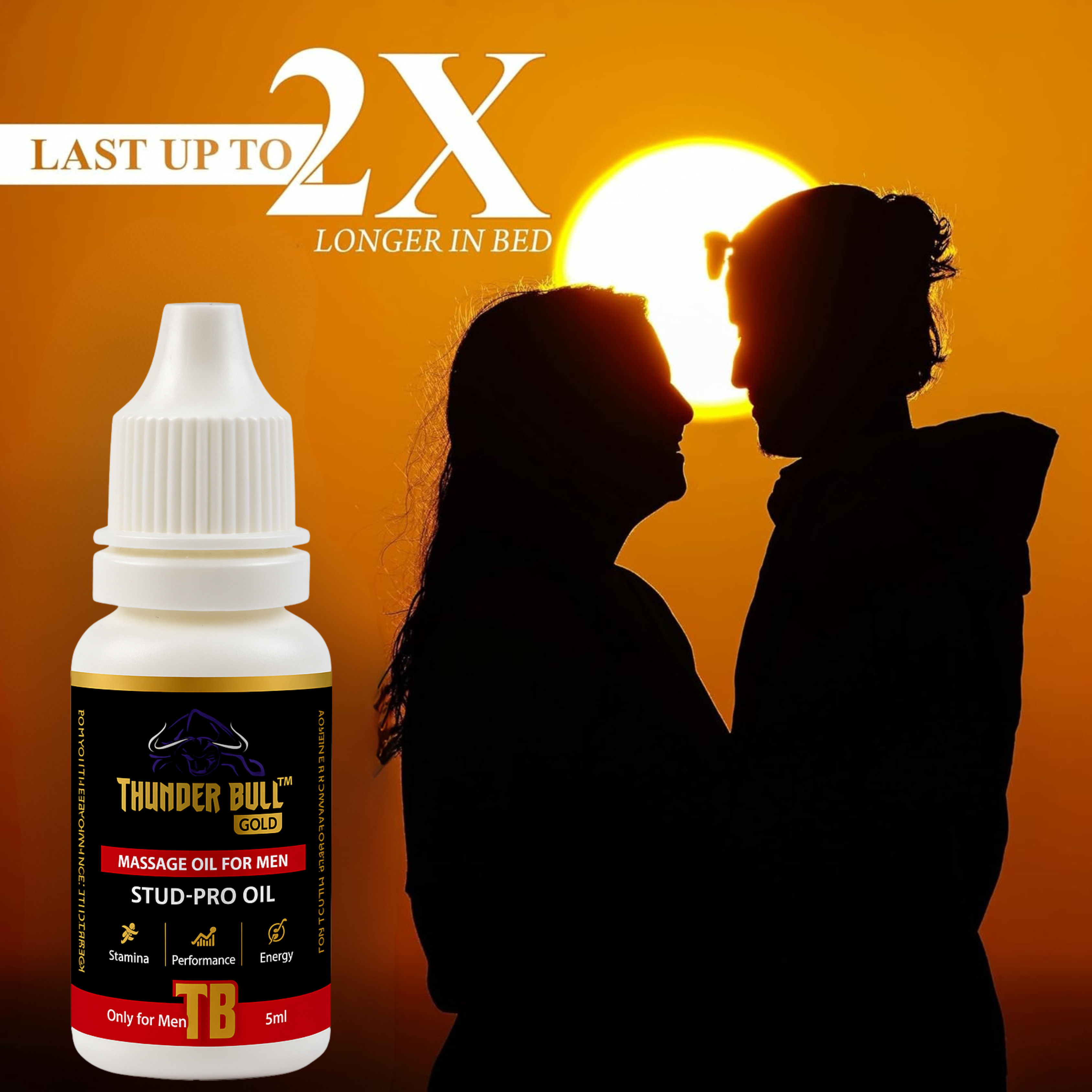 Thunder Bull Trial Pack | Stud-Pro Capsules (30 Caps) + Stud-Pro Massage Oil (10ml) Combo | Ultimate Men's Wellness Kit