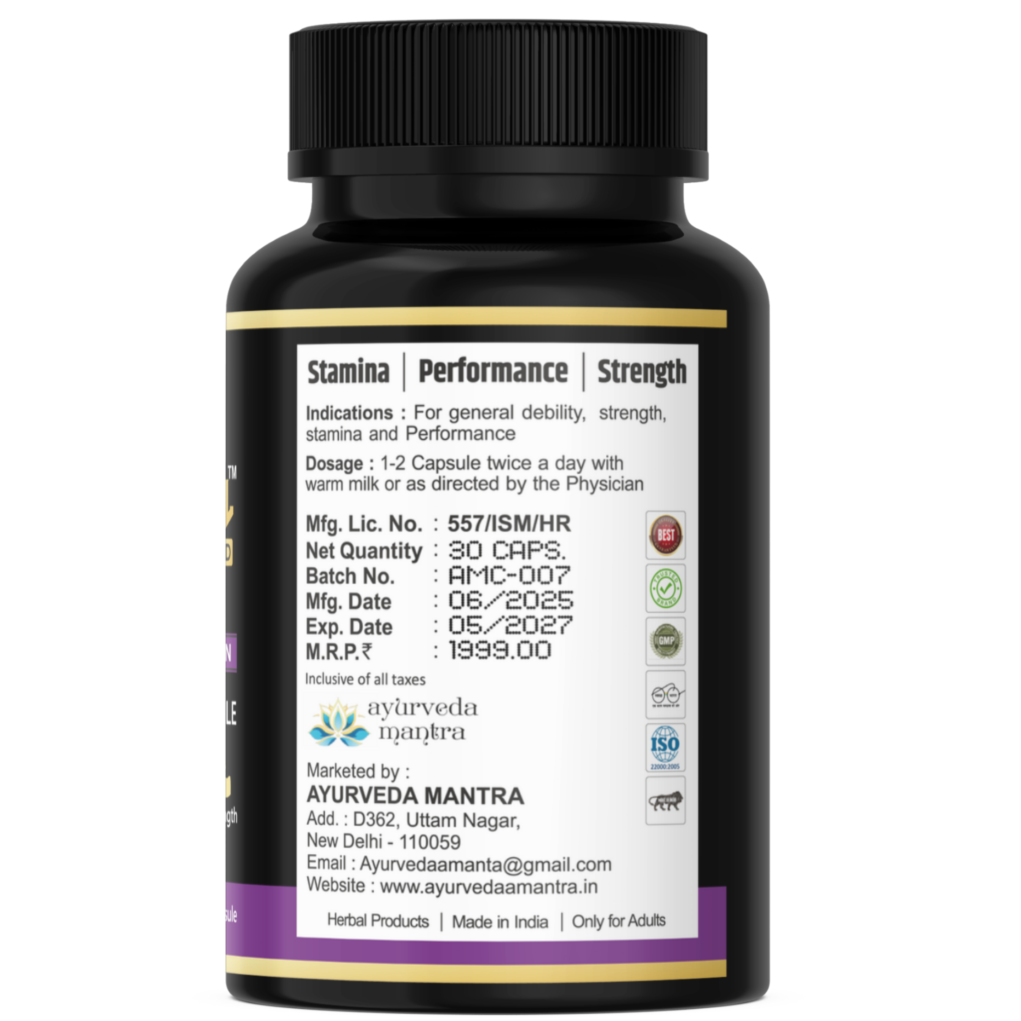 Thunder Bull Gold: Ayurvedic Power Capsules for Stamina, Performance & Strength