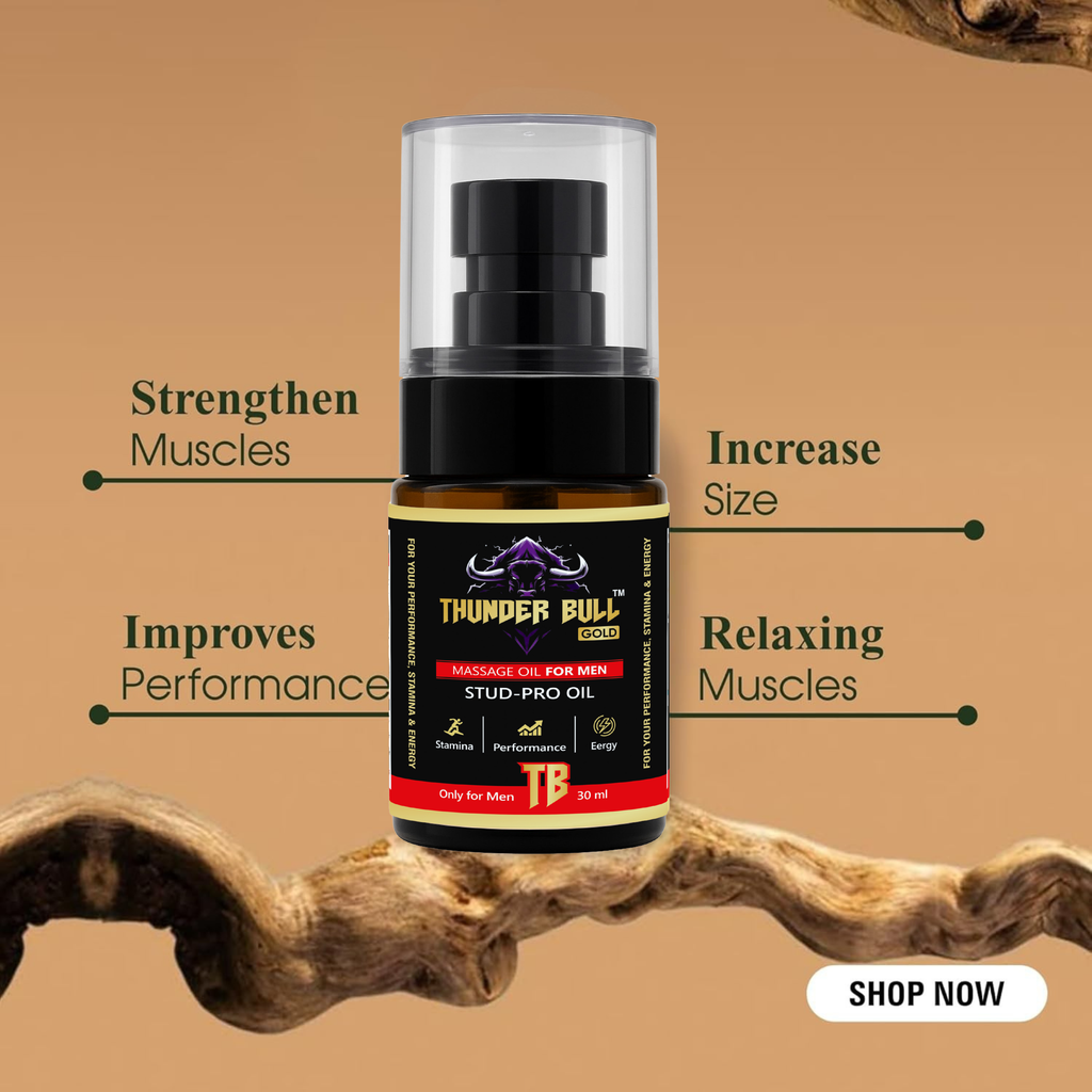 Thunder Bull GOLD: Ayurvedic Massage Oil for Men's Performance & Stamina