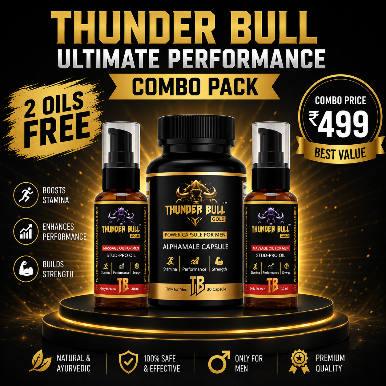 Thunder Bull Gold Alphamale Ultimate Performance Combo