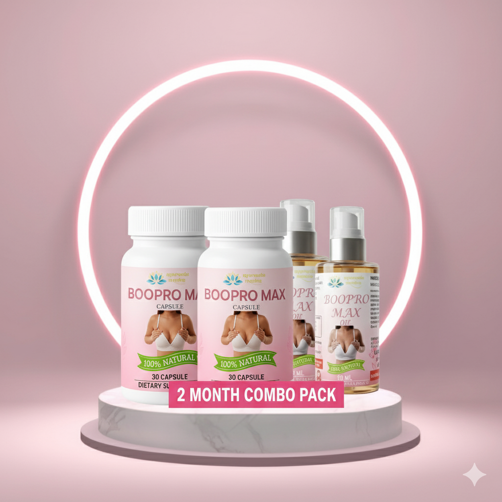 Boopro Max: The Ultimate Natural Breast Firming & Enhancement Kit (Capsule + Oil)