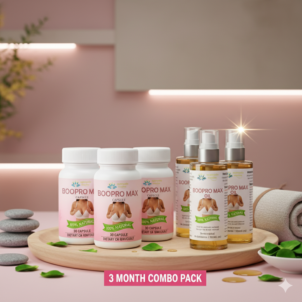 Boopro Max: The Ultimate Natural Breast Firming & Enhancement Kit (Capsule + Oil)