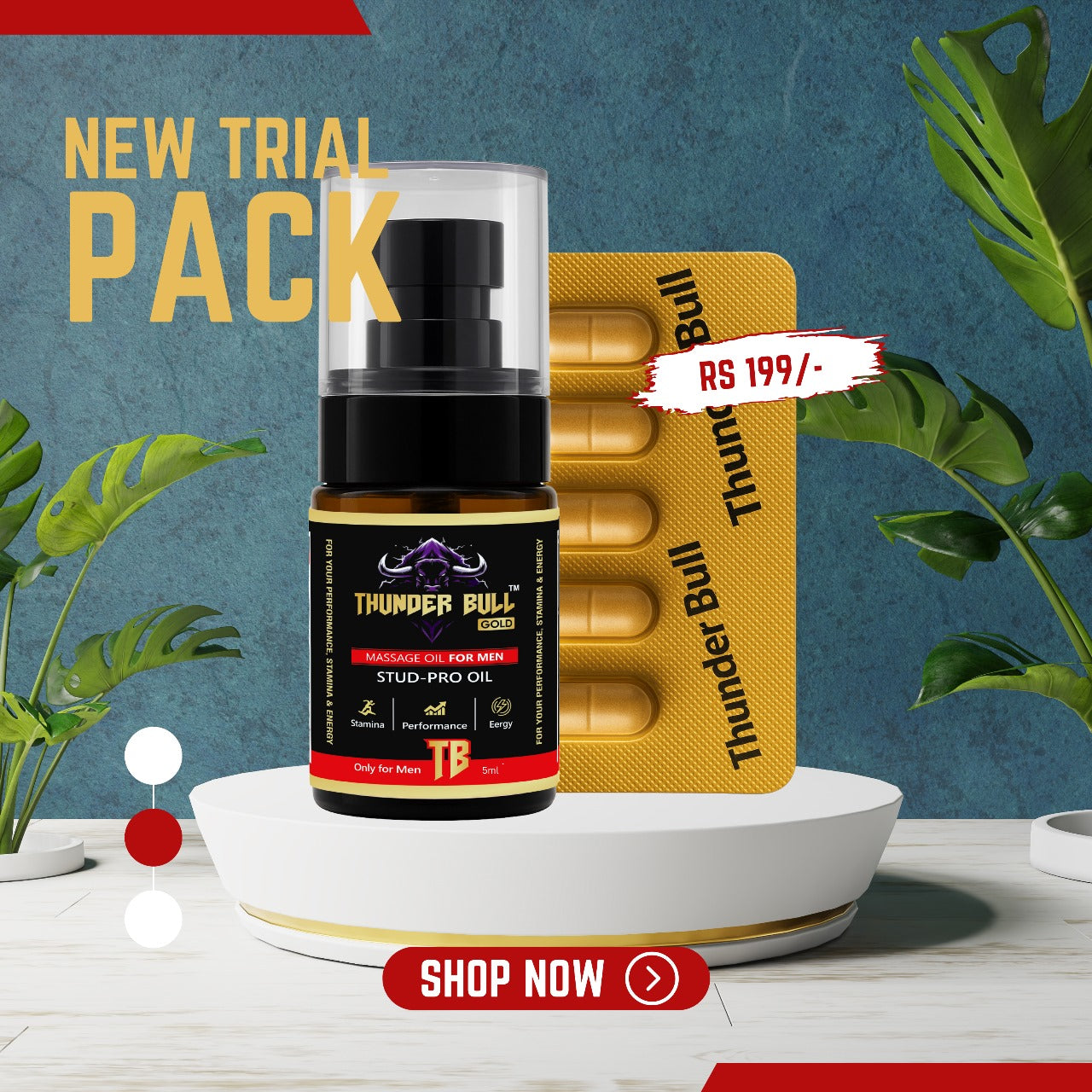 Thunder Bull "Stud-Pro" Performance Trial Combo (Oil + Capsules)