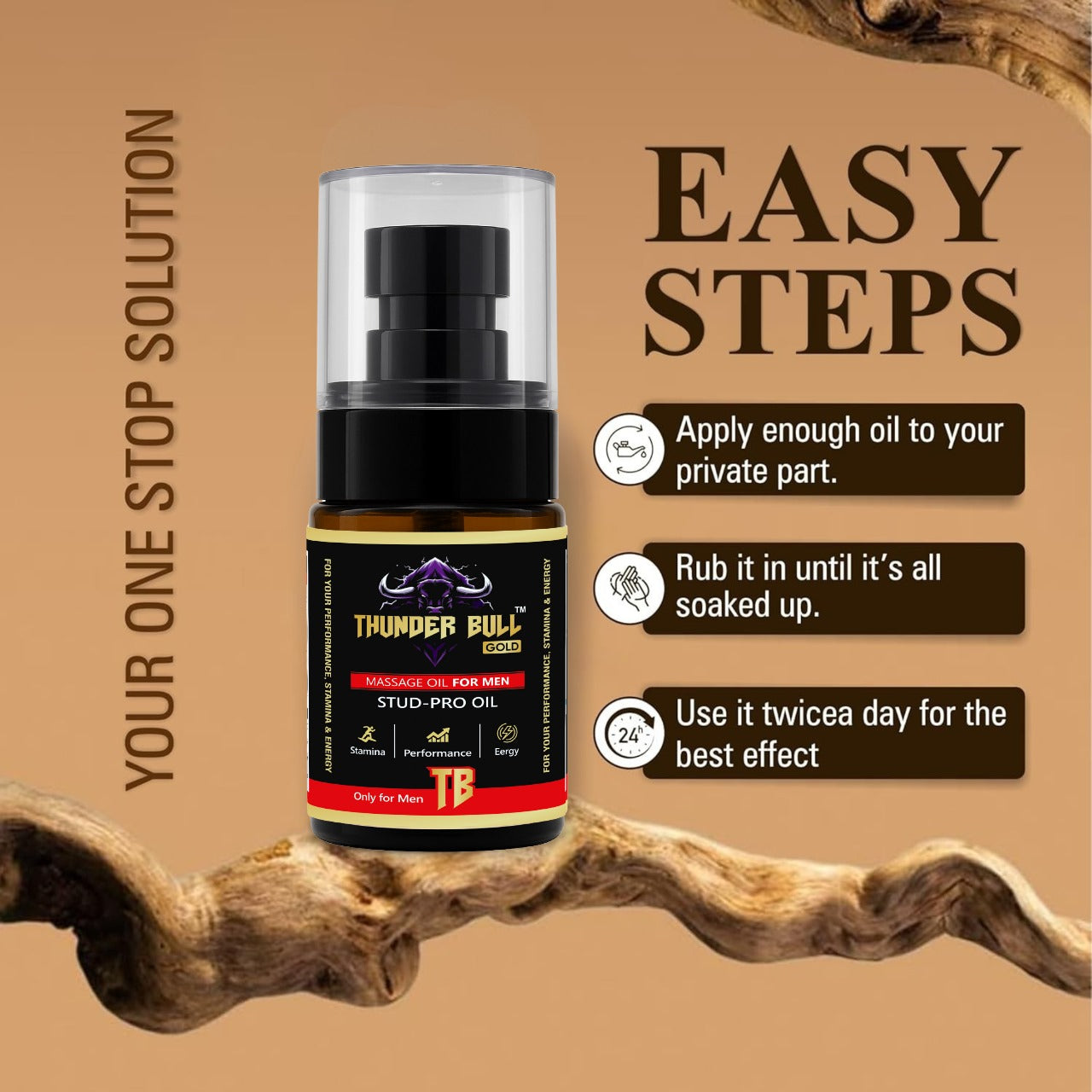 Thunder Bull Gold: Maha Sakti Kit ( Men's Vitality Kit - 4-in-1 Power), Performance & Booster Combo